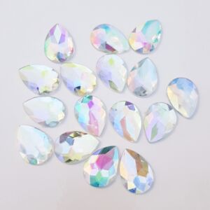 Droplet Jewels 25 mm Crystal, Gezicht Gemstone Glittersteentjes Druppel Kopen