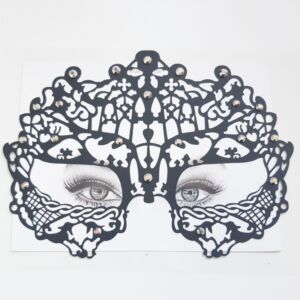Sexy Face Lace Mask Jewel Sticker, Masker Make Up Wasteland latex glitter