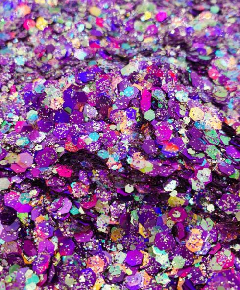 Purple Passion Chunky Glittermix, cosmetische glitter make up kopen